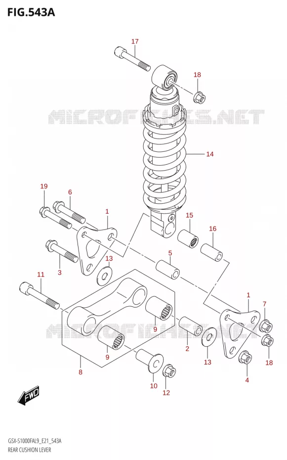 BIELLETTE DE SUSPENSION ARRIERE Suzuki MOTO 1000 GSX-S 2019  GSX-S1000FYA L9 (E21)