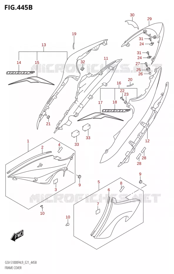 CARENAGES (GSX-S1000FYA:L9:E21) Suzuki MOTO 1000 GSX-S 2019  GSX-S1000FYA L9 (E21)