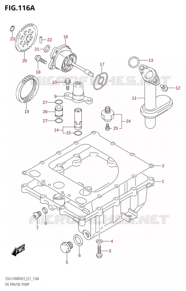 CARTER INFERIEUR - POMPE A HUILE Suzuki MOTO 1000 GSX-S 2019  GSX-S1000FA L9 (E21)
