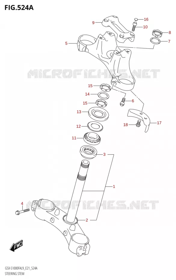 COLONNE DE DIRECTION Suzuki MOTO 1000 GSX-S 2019  GSX-S1000FA L9 (E21)