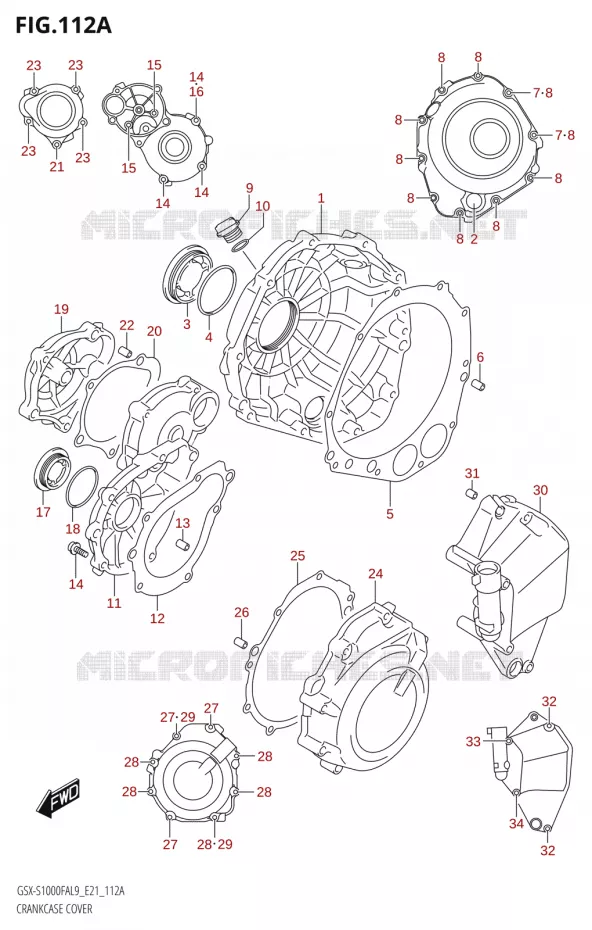 COUVERCLES DE CARTERS Suzuki MOTO 1000 GSX-S 2019  GSX-S1000FYA L9 (E21)