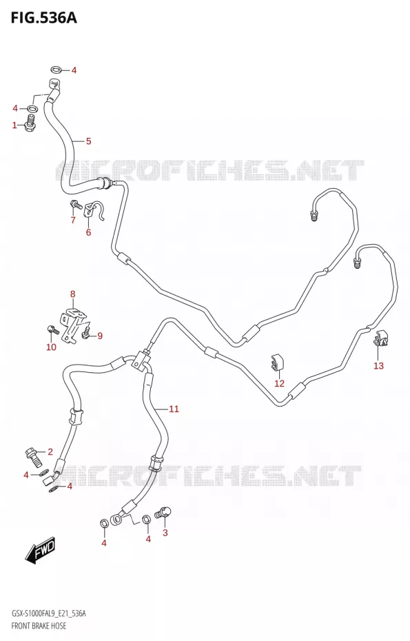 DURITE DE FREIN AVANT Suzuki MOTO 1000 GSX-S 2019  GSX-S1000FZAUF L9 (E21)