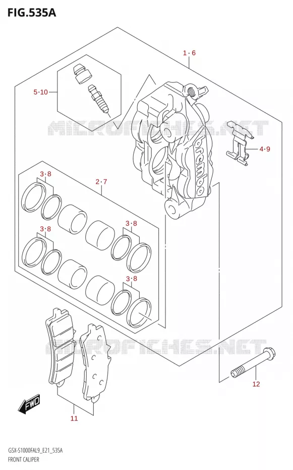 ETRIER DE FREIN AVANT Suzuki MOTO 1000 GSX-S 2019  GSX-S1000FZA L9 (E21)