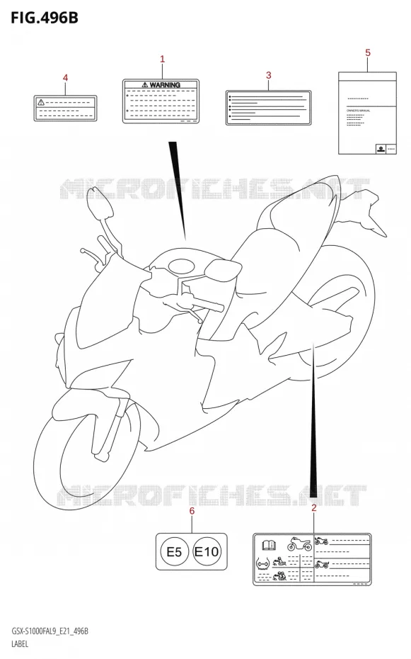 LABEL (GSX-S1000FYA:L9:E21) Suzuki MOTO 1000 GSX-S 2019  GSX-S1000FYA L9 (E21)