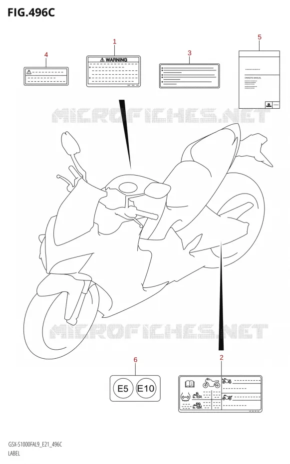 LABEL (GSX-S1000FZA:L9:E21) Suzuki MOTO 1000 GSX-S 2019  GSX-S1000FZA L9 (E21)