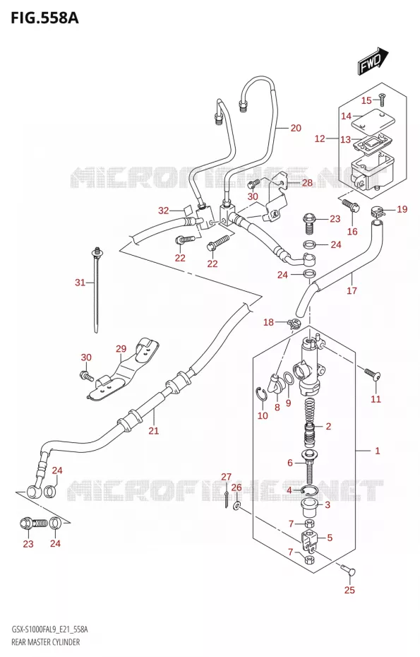 MAITRE CYLINDRE DE FREIN ARRIERE Suzuki MOTO 1000 GSX-S 2019  GSX-S1000FZAUF L9 (E21)
