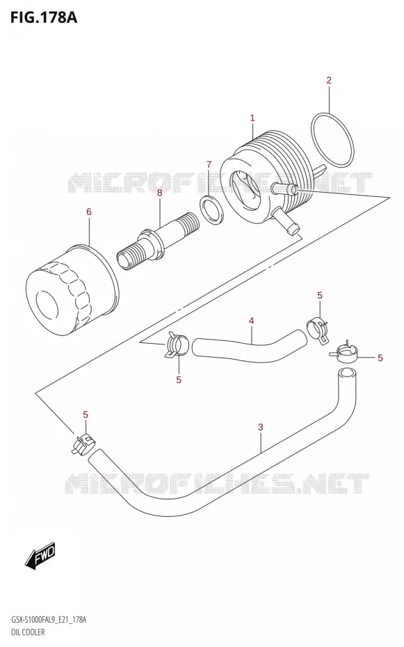 RADIATEUR D'HUILE Suzuki MOTO 1000 GSX-S 2019  GSX-S1000FA L9 (E21)