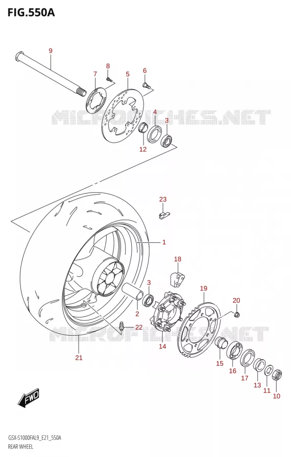 REAR WHEEL (GSX-S1000FA:L9:E21) Suzuki MOTO 1000 GSX-S 2019  GSX-S1000FA L9 (E21)