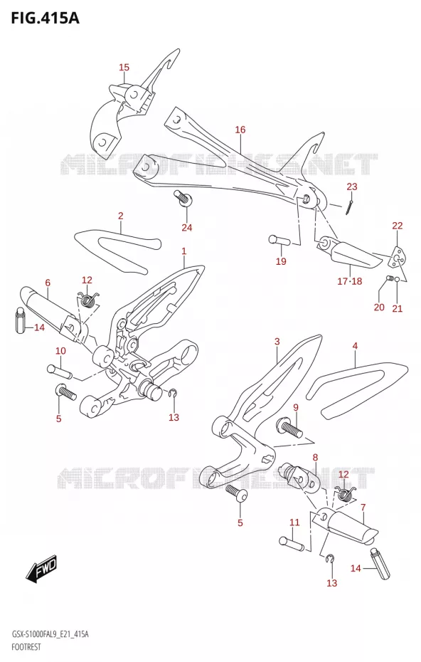 REPOSE PIEDS Suzuki MOTO 1000 GSX-S 2019  GSX-S1000FYA L9 (E21)