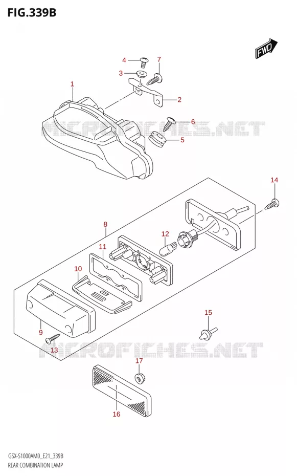 ENSEMBLE FEU ARRIERE Suzuki MOTO 1000 GSX-S 2020  GSX-S1000A M0 / GSX-S1000ZA M0 (E21)