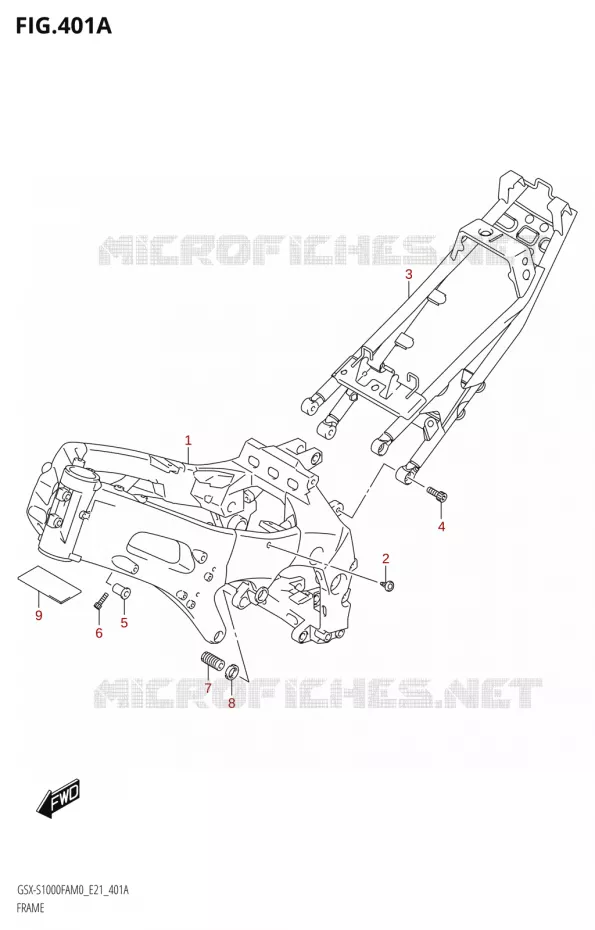 CADRE Suzuki MOTO 1000 GSX-S 2020  GSX-S1000FA M0 / GSX-S1000FZA M0 (E21)
