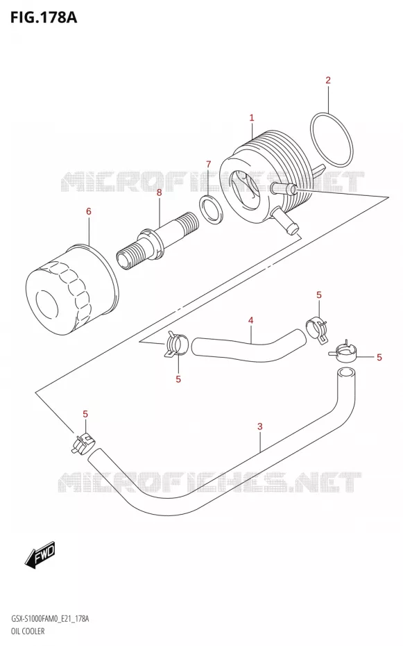 RADIATEUR D'HUILE Suzuki MOTO 1000 GSX-S 2020  GSX-S1000FA M0 / GSX-S1000FZA M0 (E21)
