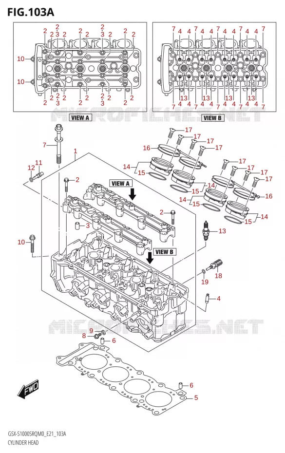 CULASSE Suzuki MOTO 1000 KATANA 2020  GSX-S1000SRQ M0 (E21)