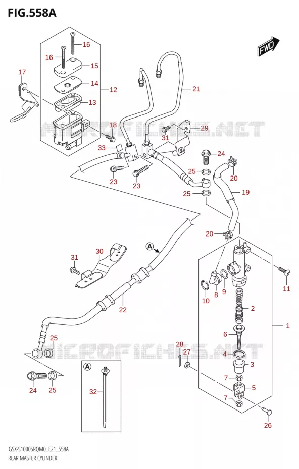MAITRE CYLINDRE DE FREIN ARRIERE Suzuki MOTO 1000 KATANA 2019  GSX-S1000SRQ L9 (E21)