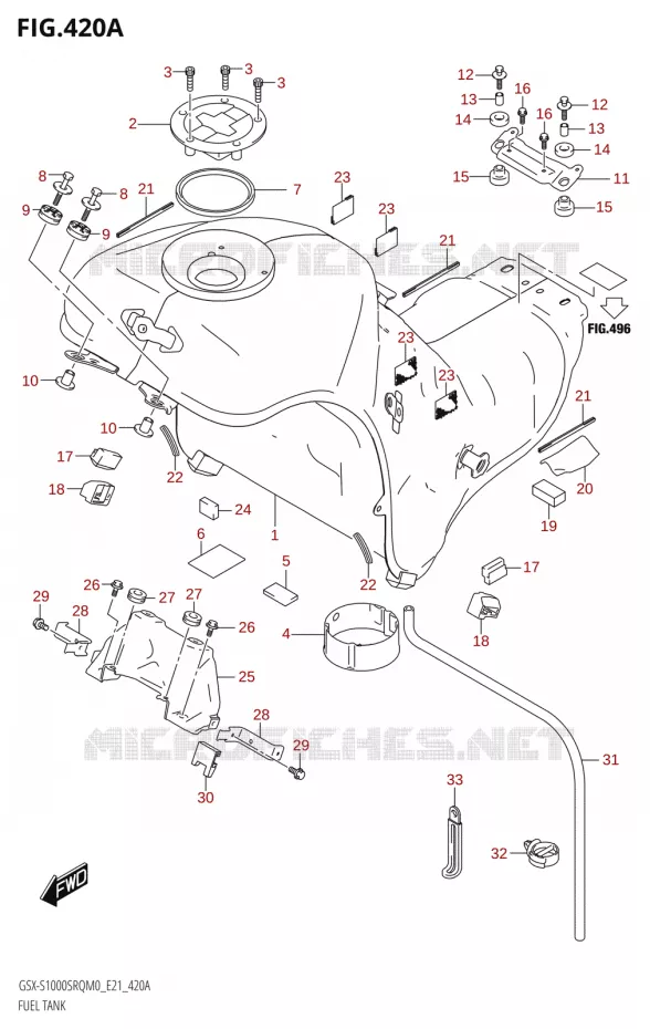 RESERVOIR D'ESSENCE Suzuki MOTO 1000 KATANA 2020  GSX-S1000SRQ M0 (E21)