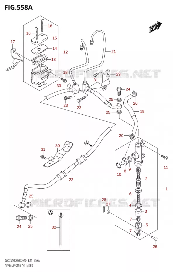 MAITRE CYLINDRE DE FREIN ARRIERE Suzuki MOTO 1000 KATANA 2019  GSX-S1000STQ L9 (E21)