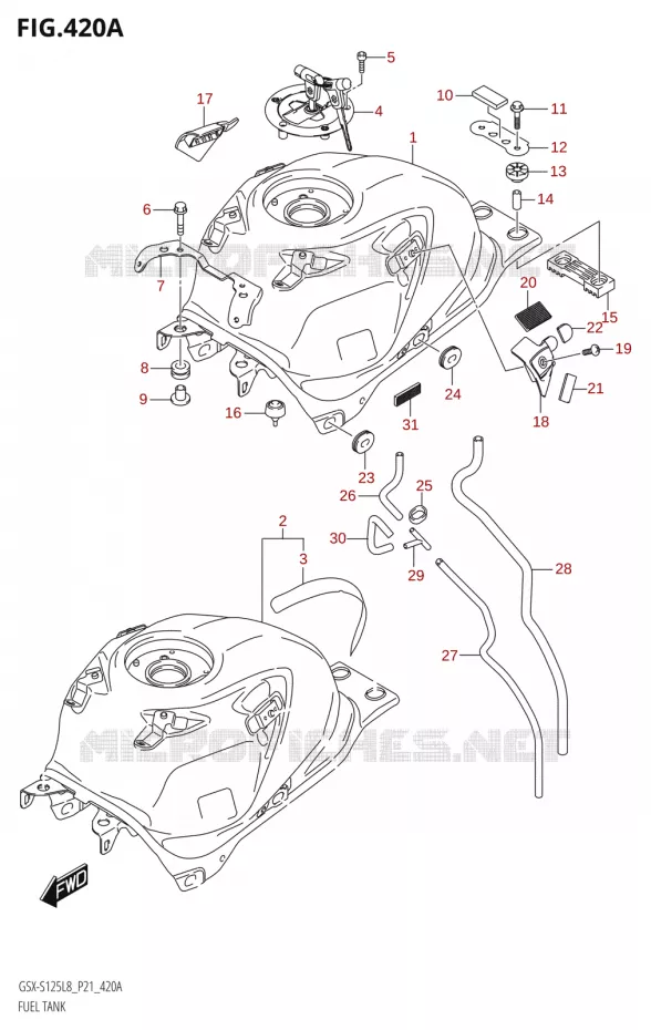 RESERVOIR D'ESSENCEL:L8) Suzuki MOTO 125 GSX-S 2018  GSX-S125ML L8 (P21)