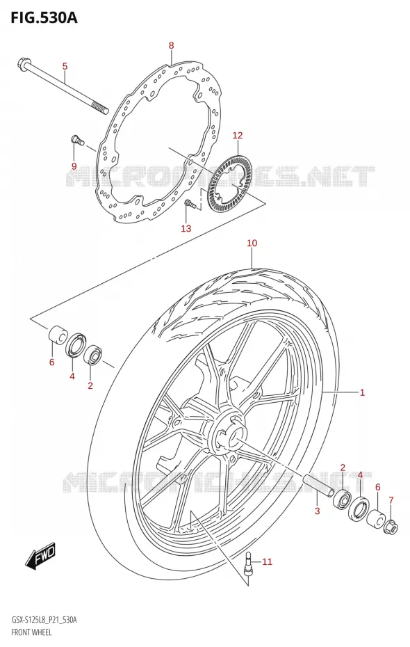 ROUE AVANT Suzuki MOTO 125 GSX-S 2018  GSX-S125ML L8 (P21)
