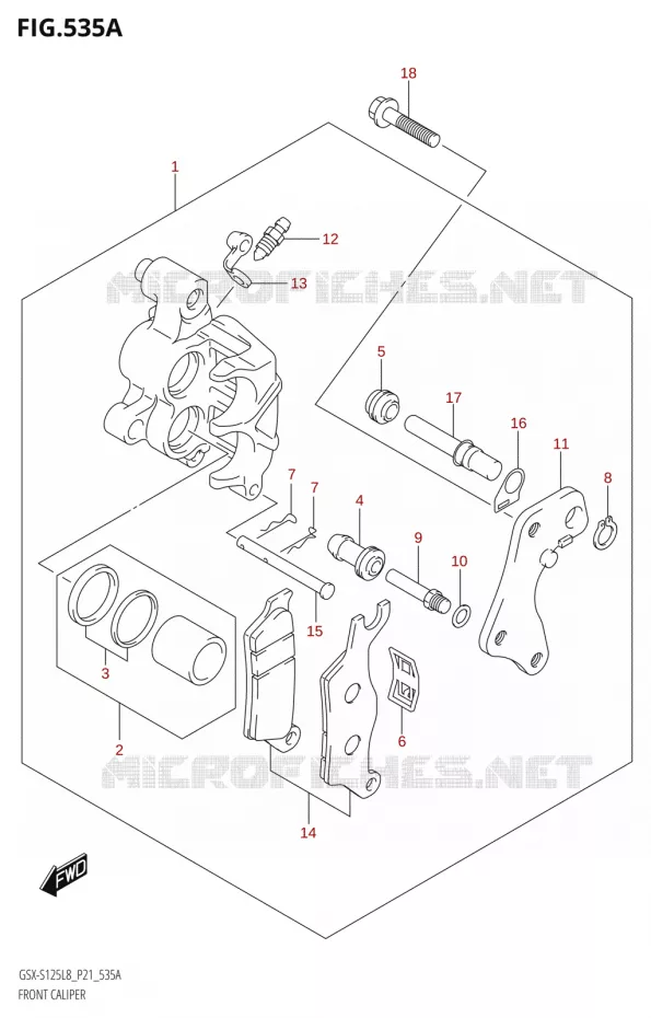ETRIER DE FREIN AVANT Suzuki MOTO 125 GSX-S 2018  GSX-S125MLX L8 (P21)
