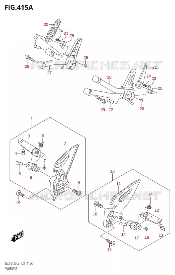 REPOSE PIEDS Suzuki MOTO 125 GSX-S 2018  GSX-S125MLX L8 (P21)