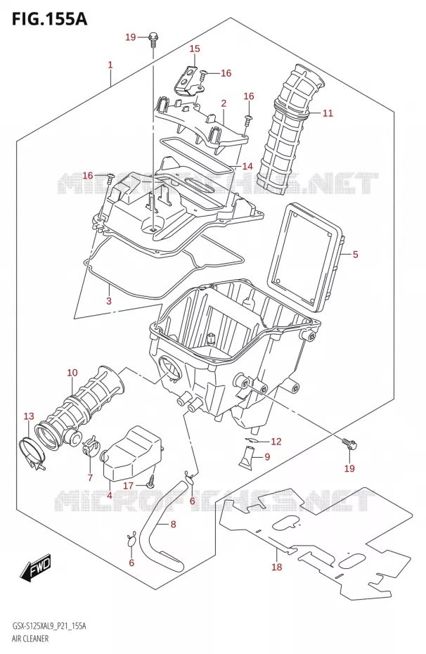 FILTRE A AIR Suzuki MOTO 125 GSX-S 2019  GSX-S125XA L9 (P21)