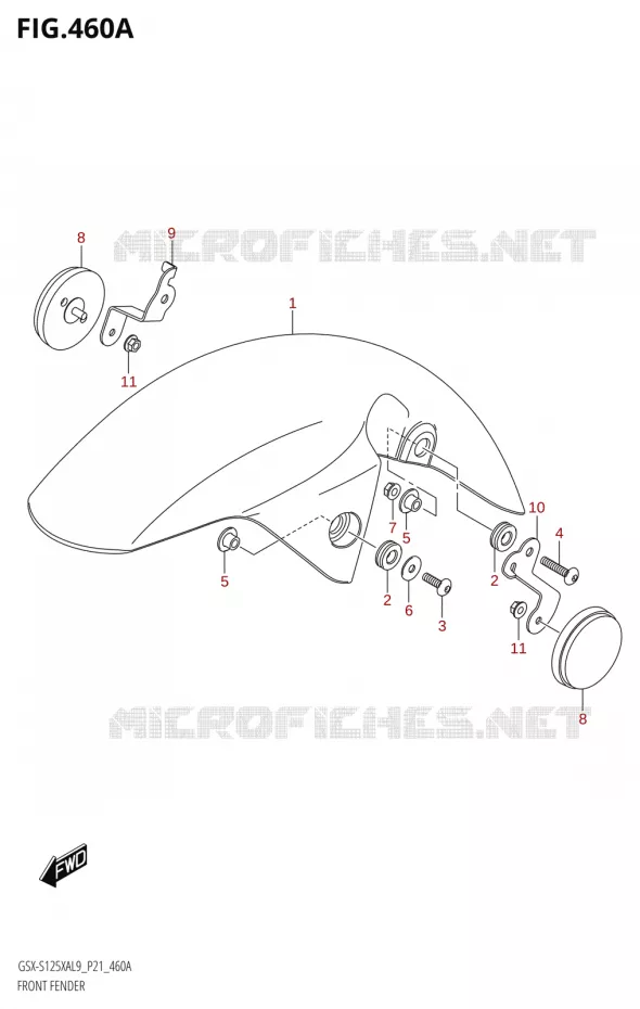 GARDE BOUE AVANT Suzuki MOTO 125 GSX-S 2019  GSX-S125XA L9 (P21)