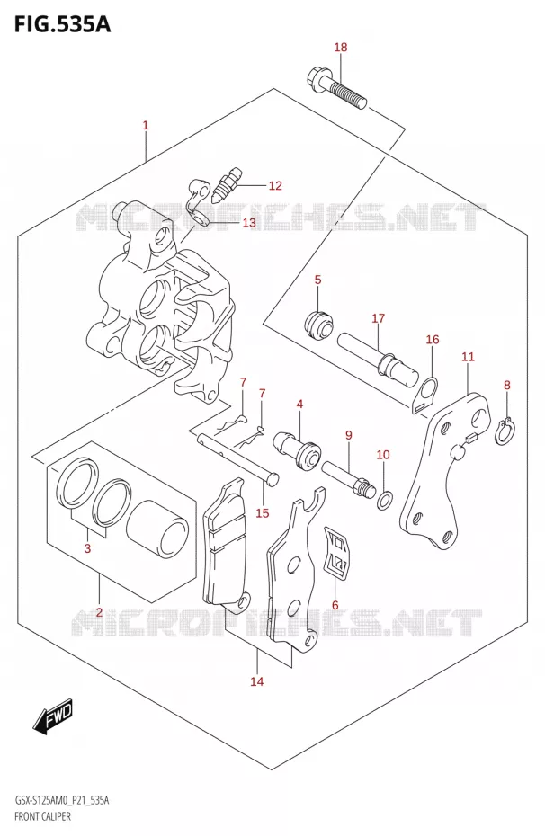 ETRIER DE FREIN AVANT Suzuki MOTO 125 GSX-S 2020  GSX-S125A M0 / GSX-S125XA M0 (P21)