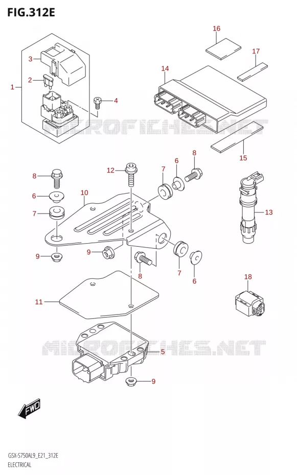 PARTIE ELECTRIQUE50UQZ:L9:E21) Suzuki MOTO 750 GSX-S 2019  GSX-S750A L9 (E21)