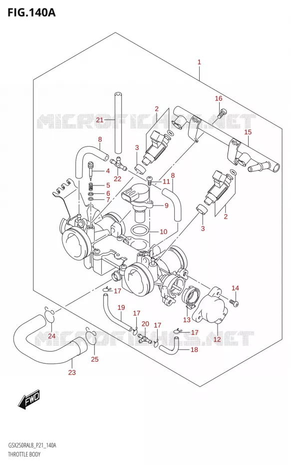 CORPS DE PAPILLON Suzuki MOTO 250 INAZUMA 2018  GW250RAZ L8 (P21)
