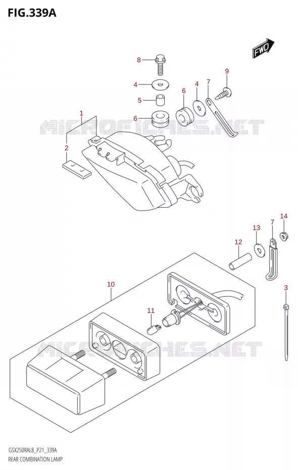 FEU ARRIERE Suzuki MOTO 250 INAZUMA 2018  GW250RAZ L8 (P21)