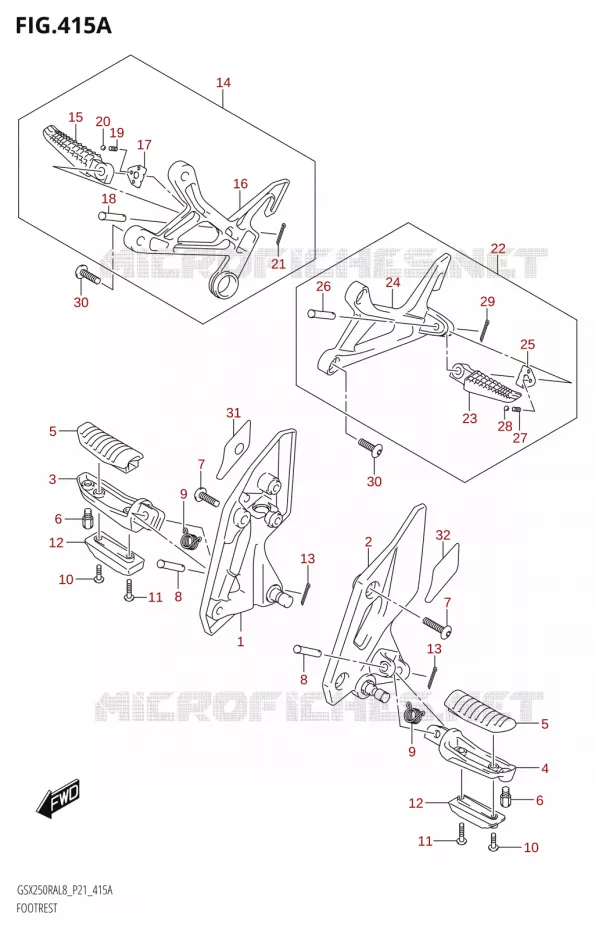 REPOSE PIEDS Suzuki MOTO 250 INAZUMA 2018  GW250RAZ L8 (P21)