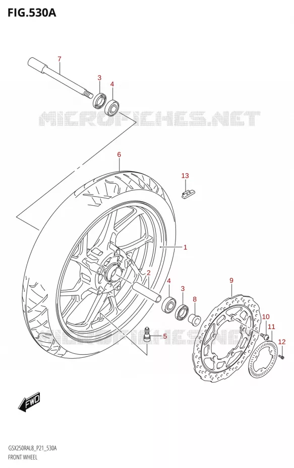 ROUE AVANT (GW250RA:L8:P21) Suzuki MOTO 250 INAZUMA 2018  GW250RA L8 (P21)