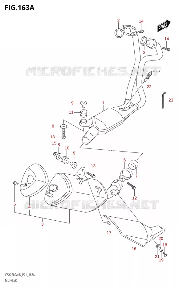 SILENCIEUX Suzuki MOTO 250 INAZUMA 2018  GW250RAZ L8 (P21)
