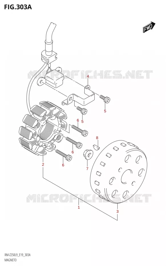 ALLUMAGE ROTOR - STATOR Suzuki MOTO 250 RM-Z 2019  RM-Z250 L9 (E19)