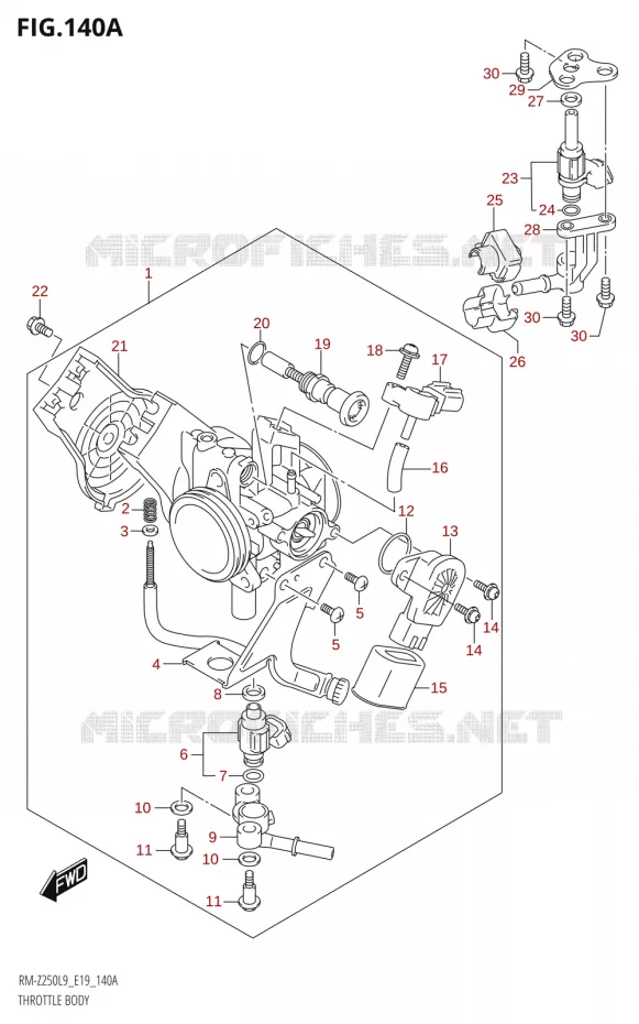 CORPS DE PAPILLON Suzuki MOTO 250 RM-Z 2019  RM-Z250 L9 (E19)