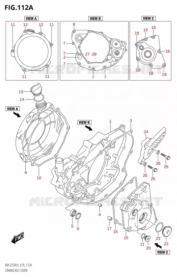COUVERCLES DE CARTERS Suzuki MOTO 250 RM-Z 2019  RM-Z250 L9 (E19)