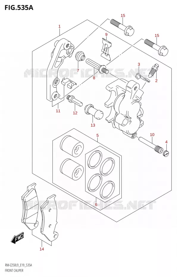 ETRIER DE FREIN AVANT Suzuki MOTO 250 RM-Z 2019  RM-Z250 L9 (E19)