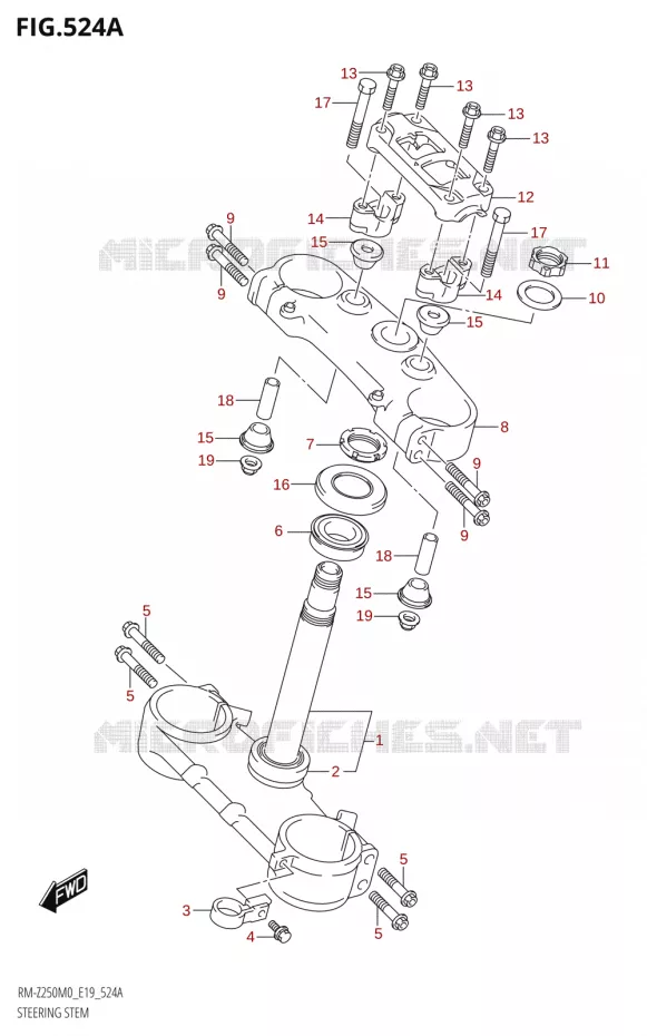 COLONNE DE DIRECTION Suzuki MOTO 250 RM-Z 2020  RM-Z250 M0 (E19)