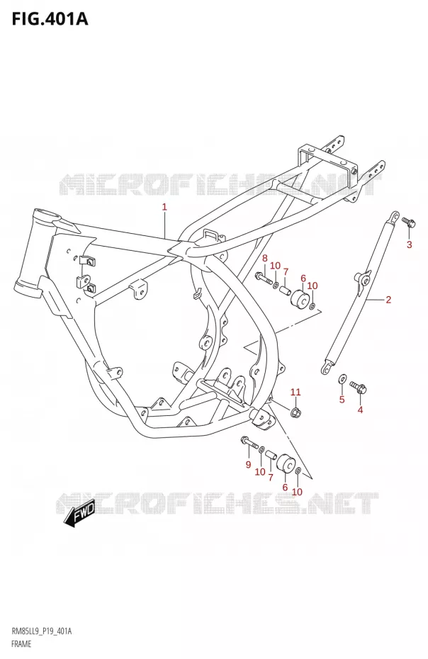 CADRE Suzuki MOTO 85 RM 2019  RM85L L9 (P19)