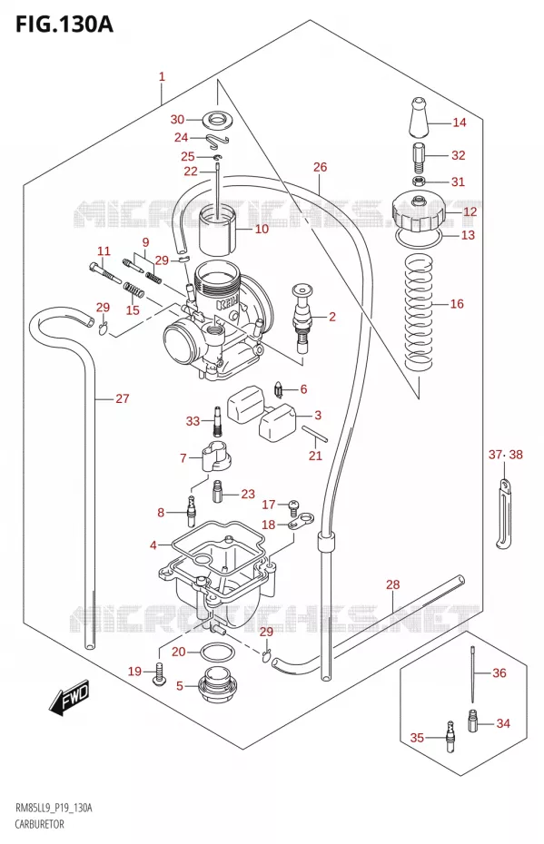 CARBURATEUR Suzuki MOTO 85 RM 2019  RM85L L9 (P19)
