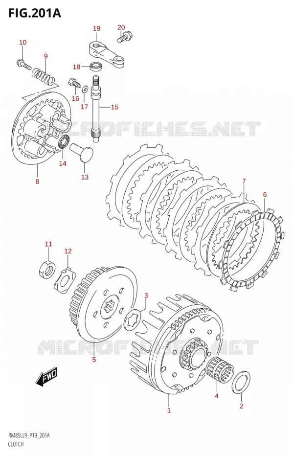 EMBRAYAGE Suzuki MOTO 85 RM 2019  RM85L L9 (P19)