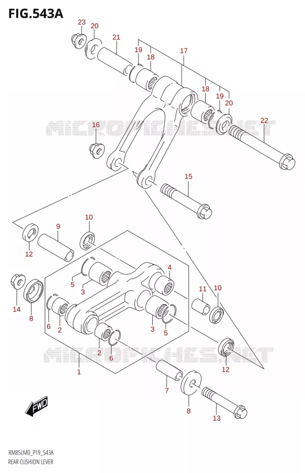 BIELLETTE D'AMORTISSEUR Suzuki MOTO 85 RM 2020  RM85L M0 (P19)