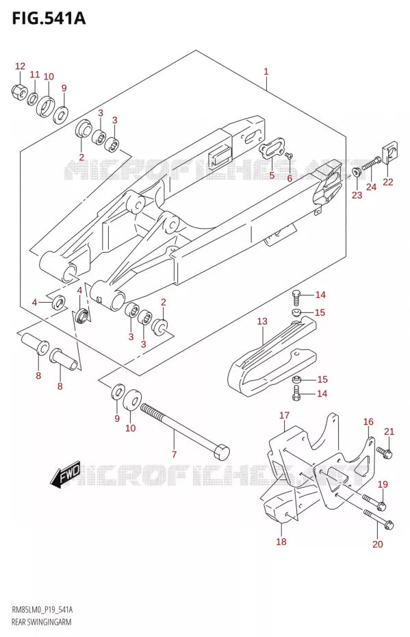 BRAS OSCILLANT ARRIERE Suzuki MOTO 85 RM 2020  RM85L M0 (P19)