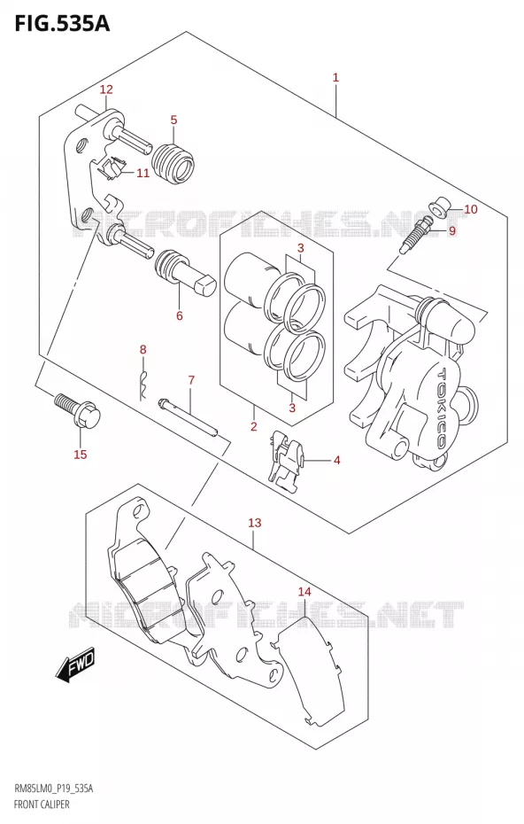 ETRIER DE FREIN AVANT Suzuki MOTO 85 RM 2020  RM85L M0 (P19)