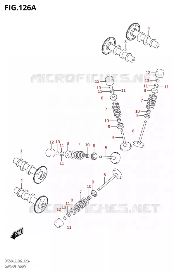 ARBRE A CAMES - VALVE Suzuki MOTO 650 SV 2019  SV650XA L9 (E02)