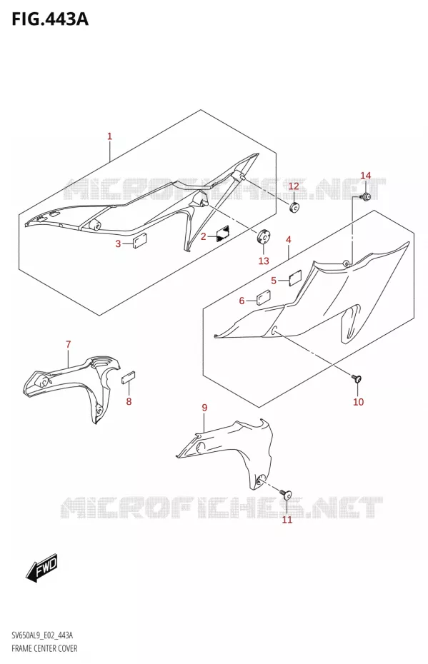 CARENAGE CENTRALRAL (SV650AL9 E02) Suzuki MOTO 650 SV 2019  SV650A L9 (E02)