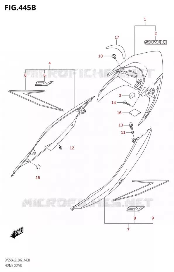 CARENAGES ARRIERE650AL9 E02) (FOR AGT) Suzuki MOTO 650 SV 2019  SV650XA L9 (E02)