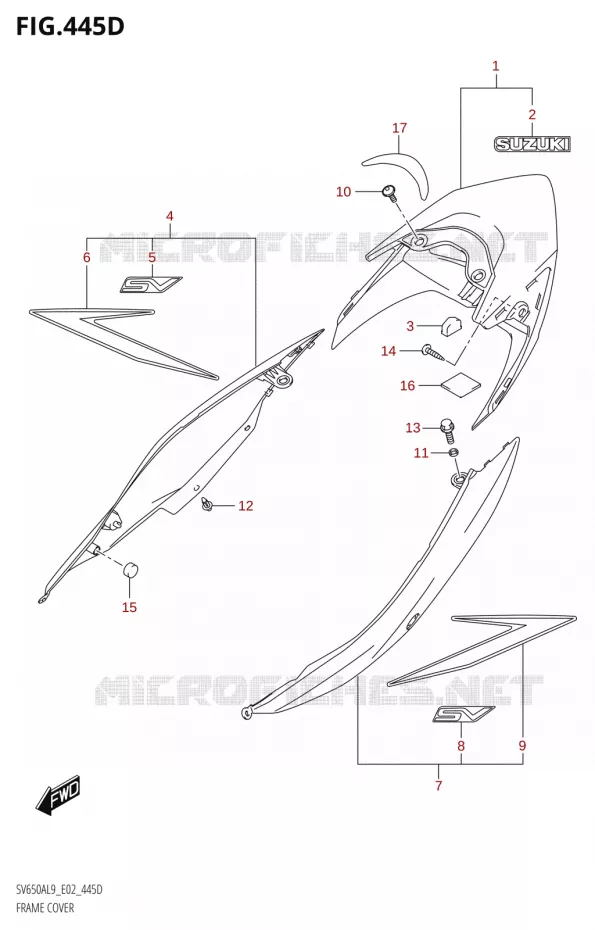 CARENAGES ARRIERE650AL9 E19) (FOR AGT) Suzuki MOTO 650 SV 2019  SV650A L9 (E02)