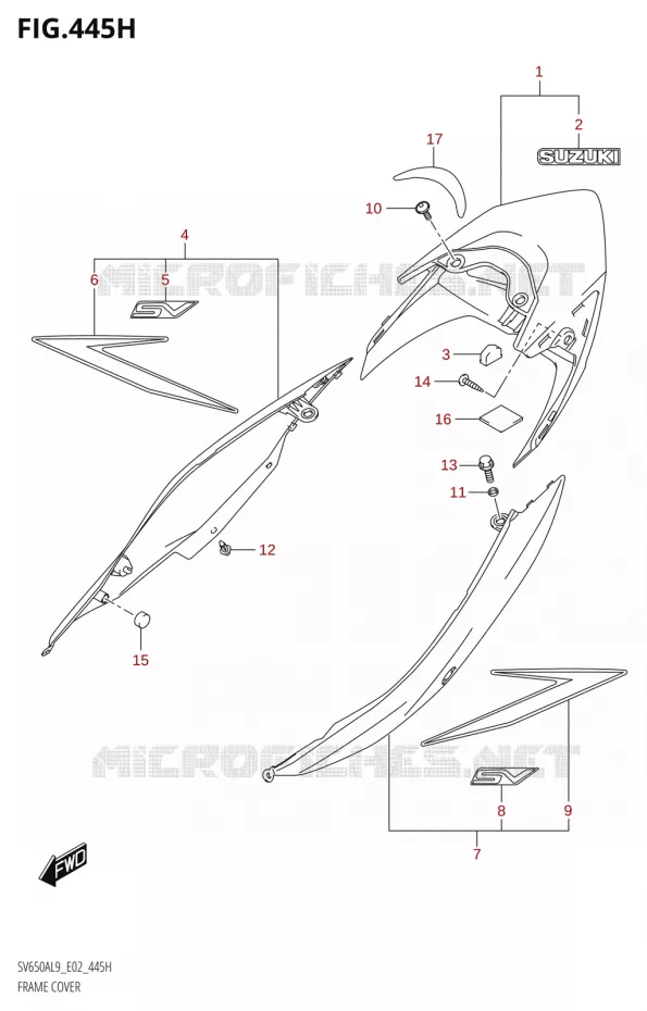 CARENAGES ARRIERE650AUL9 E02) (FOR AGT) Suzuki MOTO 650 SV 2019  SV650A L9 (E02)