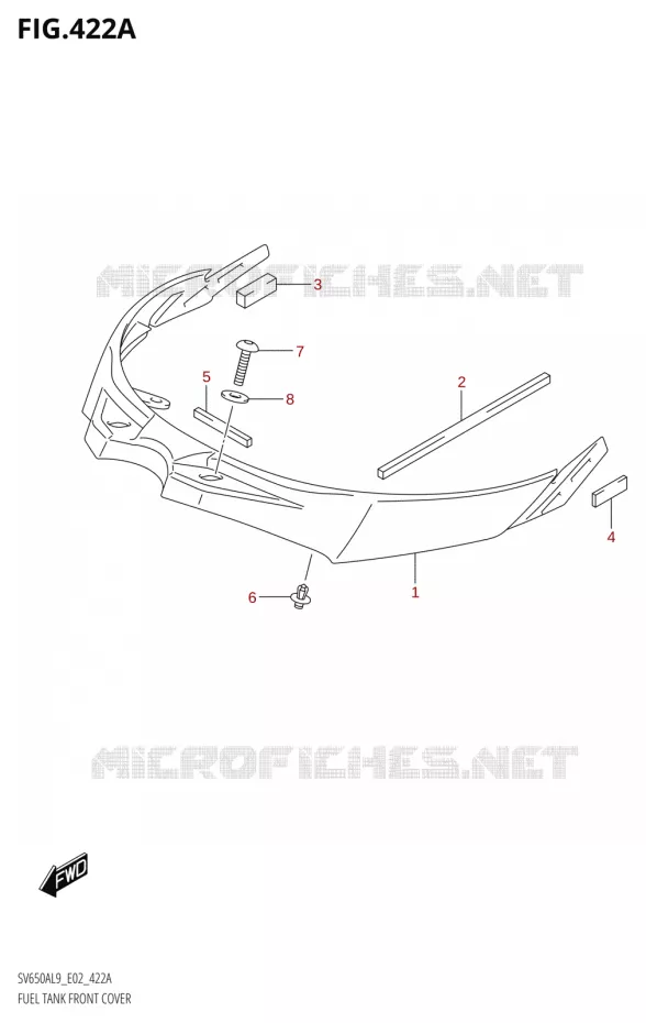 COUVRE RESERVOIR Suzuki MOTO 650 SV 2019  SV650A L9 (E02)
